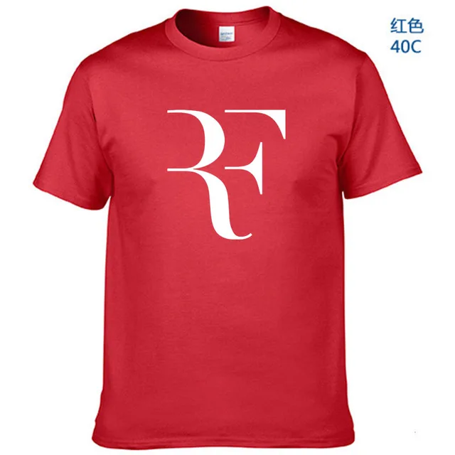 Летняя модная футболка с буквенным принтом Мужская футболка для фитнеса Roger Federer Homme уличная хлопковая Футболка в стиле хип-хоп - Цвет: Red-W