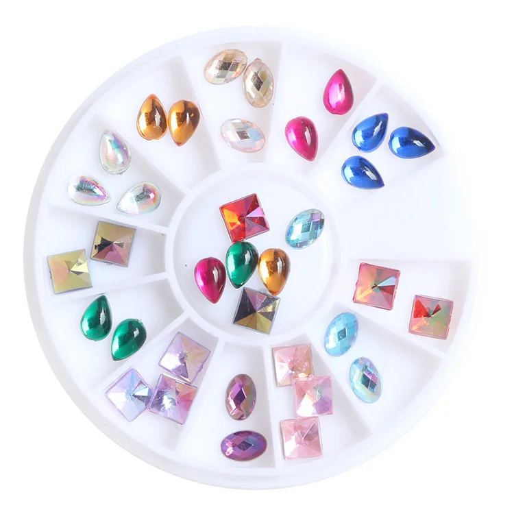 Новый набор для украшения ногтей стекло конусообразные шипы коробка + блесток