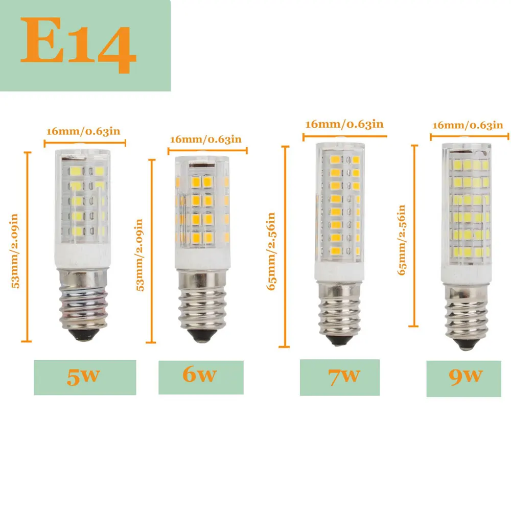

10 шт./лот E14 Светодиодная лампа-кукуруза 5 Вт 6 Вт 7 Вт 9 Вт 2835 SMD 33 светодиода 51 светодиода 75 светодиодов 220 в керамические лампочки заменяемые галогеновые лампы 30 Вт 60 Вт
