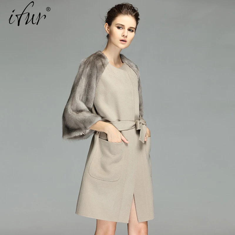 2021 брендовые Модные женские стрижки овец кожаная куртка длинная стильная с