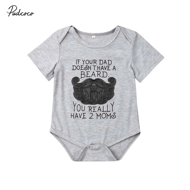 Детская летняя одежда для новорожденных боди с бородой маленьких мальчиков и