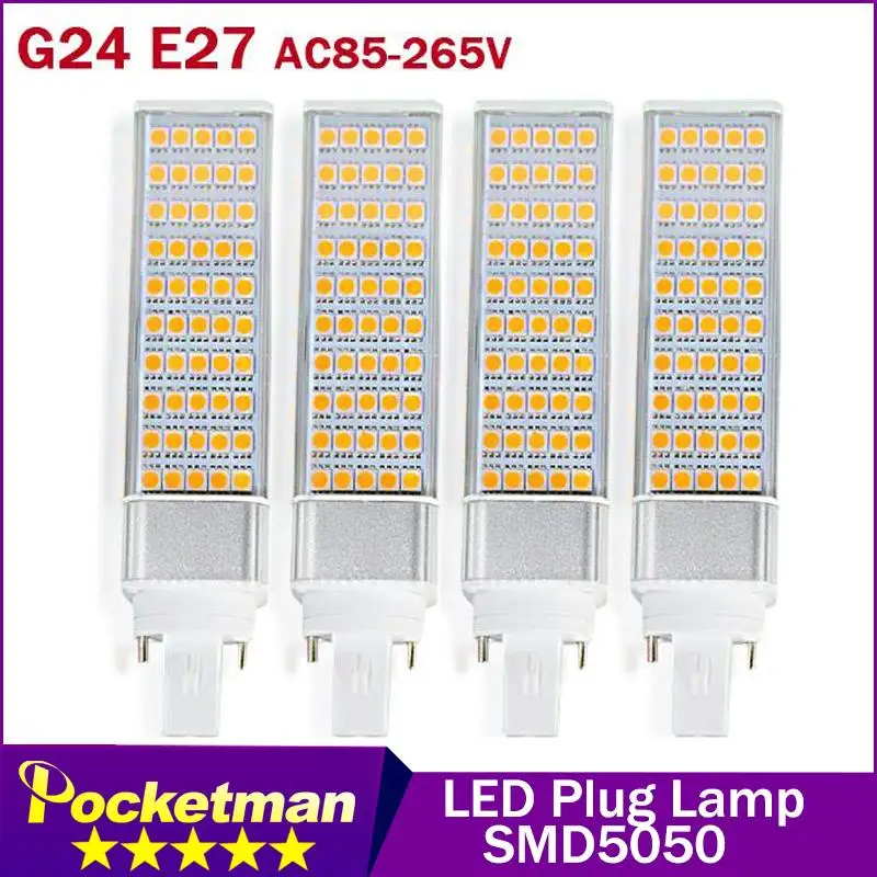 Светодиодная кукурузная лампа SMD 5050 180 degeree AC85-265V 7 Вт 9 10 12 15 E27 G24 | Лампы и освещение