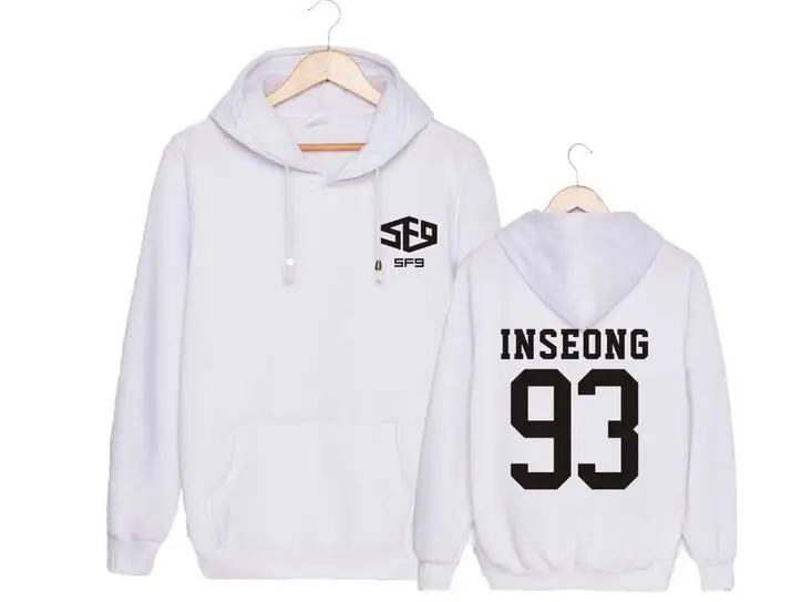 Пуловер с напечатанным названием участника Kpop SF9 флисовый свитшот модные