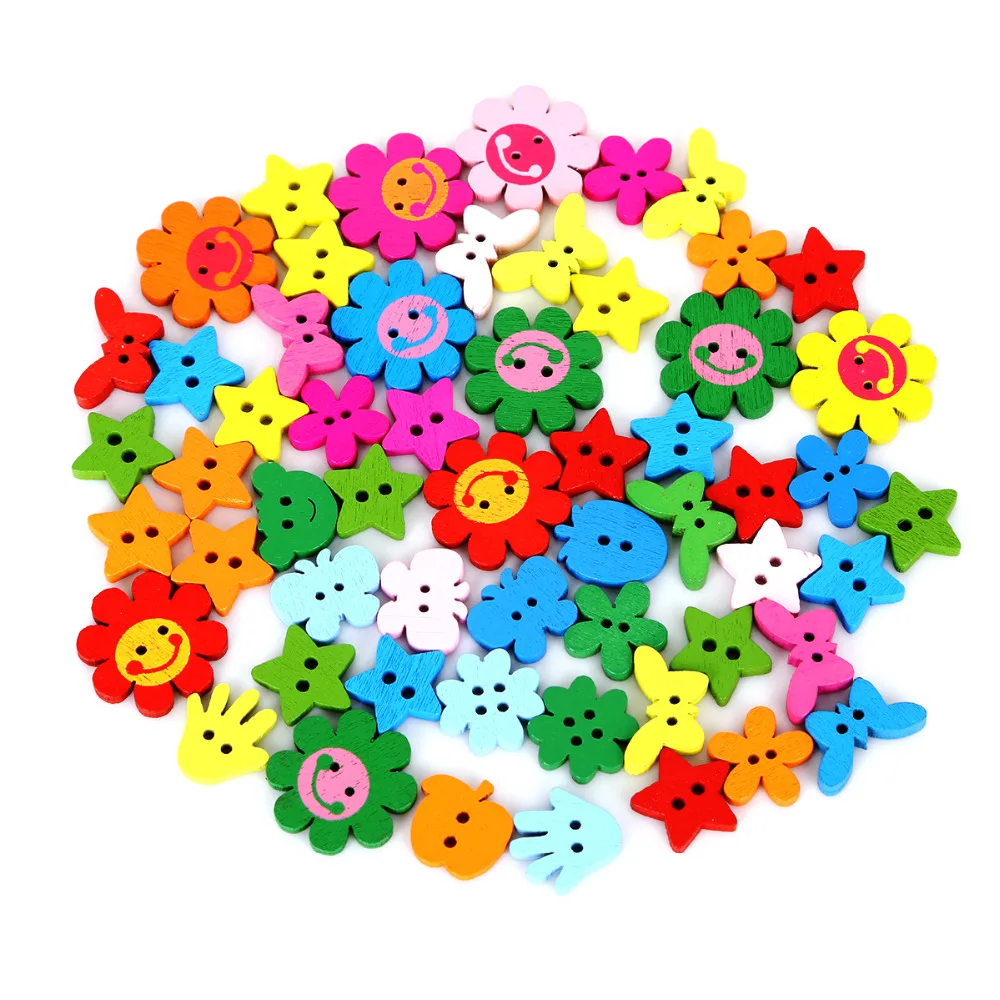 100 шт. декоративные пуговицы для детской одежды|wooden buttons scrapbooking|wooden buttonsbuttons scrapbooking