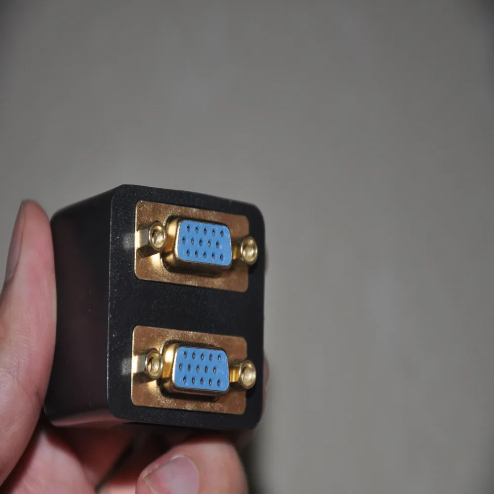 Золотой VGA к сплиттер 1 шт. двойному монитору Высокое качество 15P 3 + 6 Диаметр 8 0