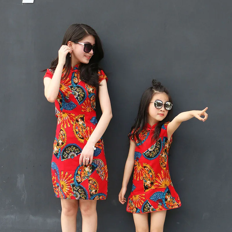 Женская юбка Ципао с вышивкой|family matching|mom and girlfamily matching outfits |