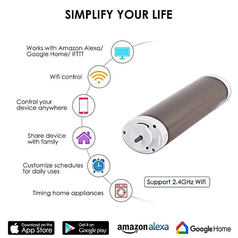 Wifi Электрический мотор для занавесок, приложение Tuya smart life/дистанционное управление vioce управление через alexa echo и Google home для умного дома