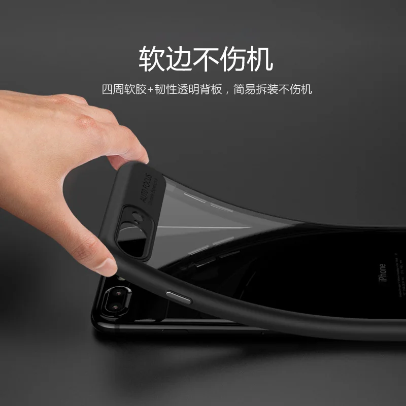 Роскошь для iphone 8 Plus оригинальной PC + силиконовая прозрачная задняя крышка iPhone X