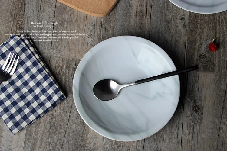 Керамика пластина с мрамор зерна столовая посуда инструменты для еды обеденные