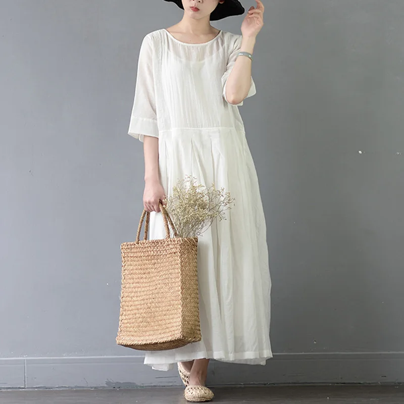 SCUWLINEN 2019 женские весенние летние платья однотонные с коротким рукавом Свободные