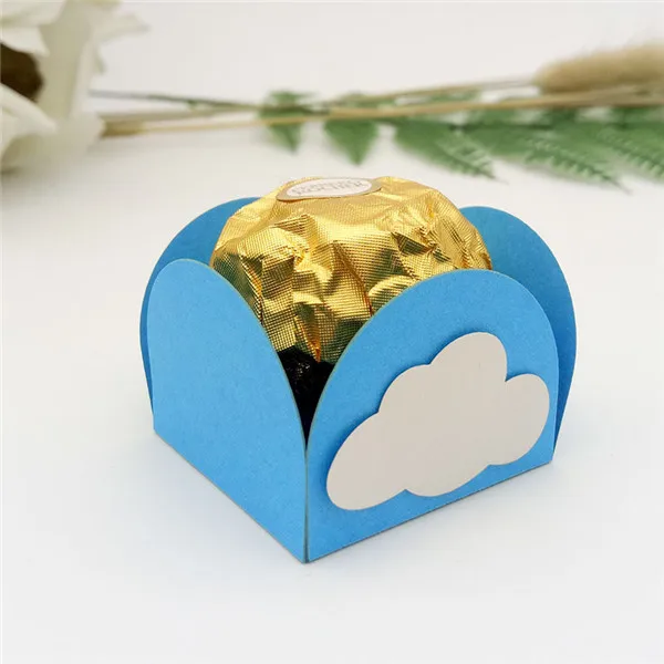 Dualswish 50 шт. голубое небо и белое облако DIY дизайн обертки для шоколада конфеты бар стаканчики для конфет Детские душевые Декорации для вечеринок - Цвет: blue