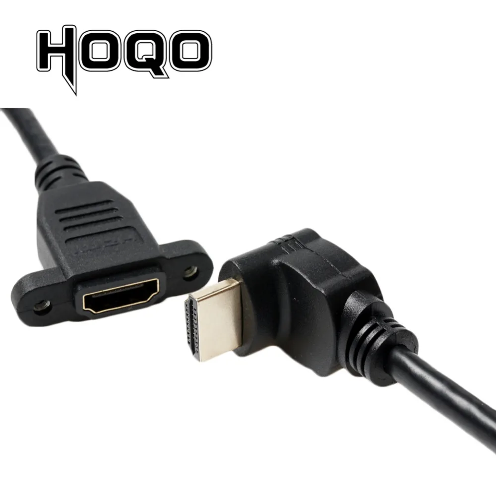 HDMI2.0 4K* 2K короткий левый и правый угол 90 градусов HDMI мужчин и женщин удлинитель HDMI Панель Крепление с винтовым отверстием для psp HDTV