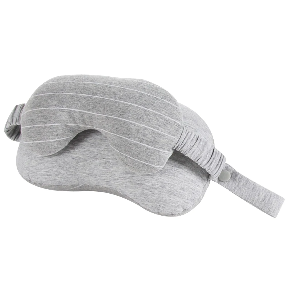 Light Gray Портативная u-образная Подушка, многофункциональная, 2 в 1, маска для глаз, подушка для шеи, удобная, домашняя, декоративная, для самолета, офиса, подушки для сна - Цвет: Light Gray