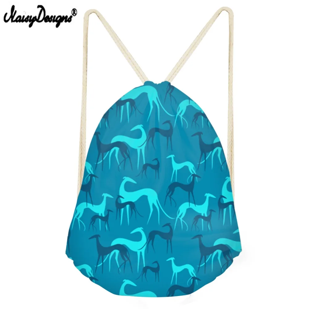 Бесшумные дизайнерские женские дорожные сумки со шнурком с принтом грейхаунда