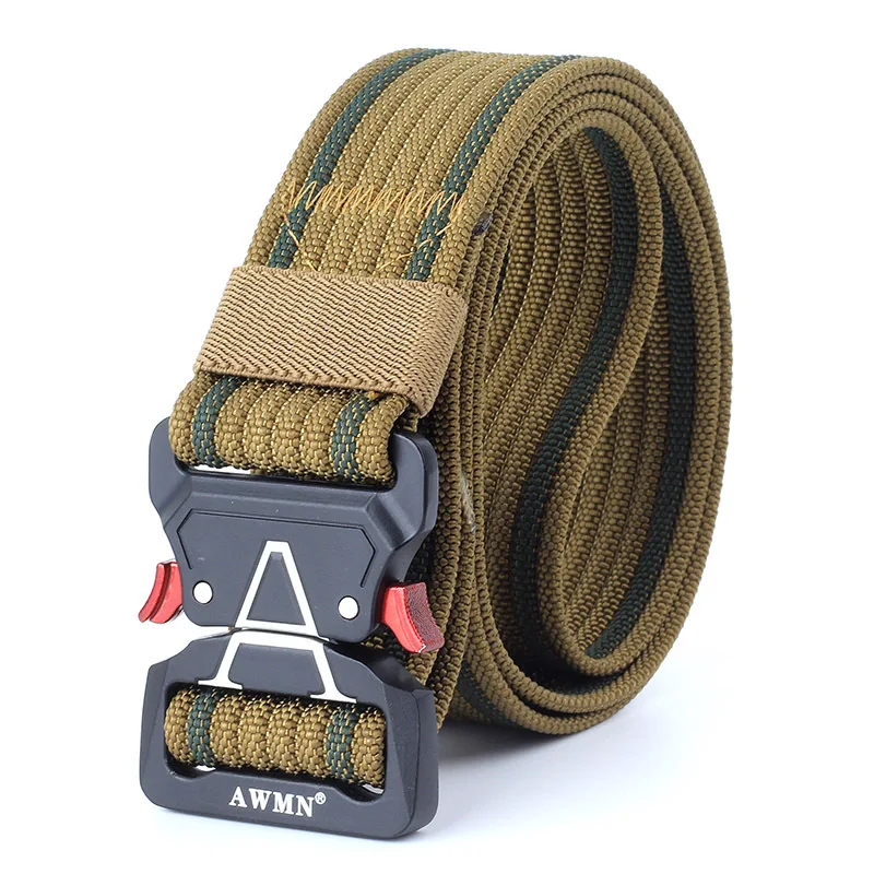 Цвет: желтый Army Military Tactical Belt New Outdoor 125cm Cobra Alloy Buckle Nylon Casual Combat Belt Men Women Training Belt AE103 - Цвет: Цвет: желтый
