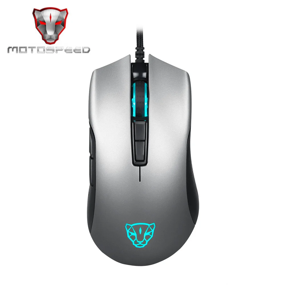 Motospeed новая V70 Проводная игровая мышь Silve Option подсветка 12000 dpi Регулируемая электронная Спортивная профессиональная мышь проводная USB MS
