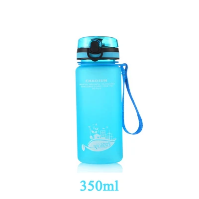 Blue 350ml Новинка, 1 литровая пластиковая бутылка для воды, Спортивная бутылка для воды 350, 600, 1000 мл, портативная герметичная большая бутылка для путешествий и бега - Цвет: Blue 350ml