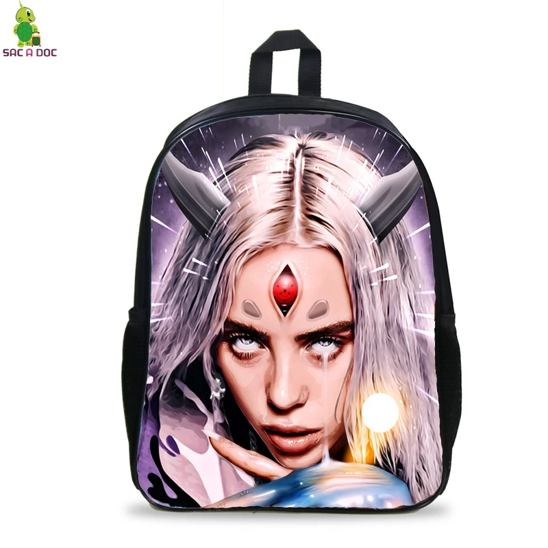 16 дюймов Billie Eilish, школьная сумка, рюкзак, детские сумки, Детские рюкзаки для подростков, девочек, мальчиков, дорожная сумка, Mochilas Escolares - Цвет: Многоцветный