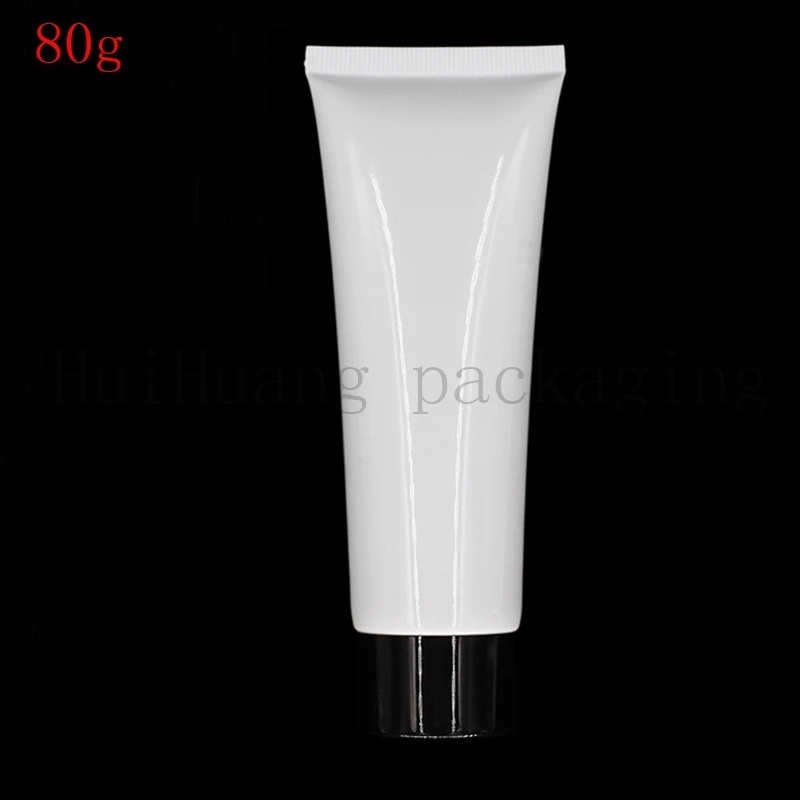 

30pcs 80g Empty white Soft Refillable Plastic Lotion Tubes Squeeze Cosmetic Packaging, Cream Tube Screw Lids Bottle Container