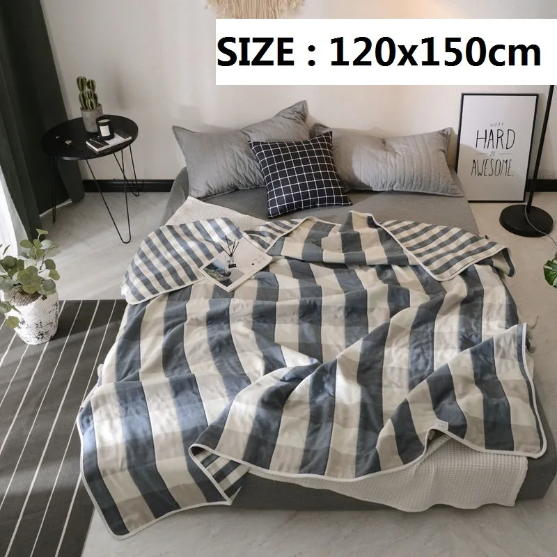 plaid 120x150cm 4 размера, муслиновое пеленание для новорожденных, хлопковое банное полотенце, чехол для коляски, летнее дышащее газовое одеяло для сна, многофункциональное детское одеяло - Цвет: plaid 120x150cm
