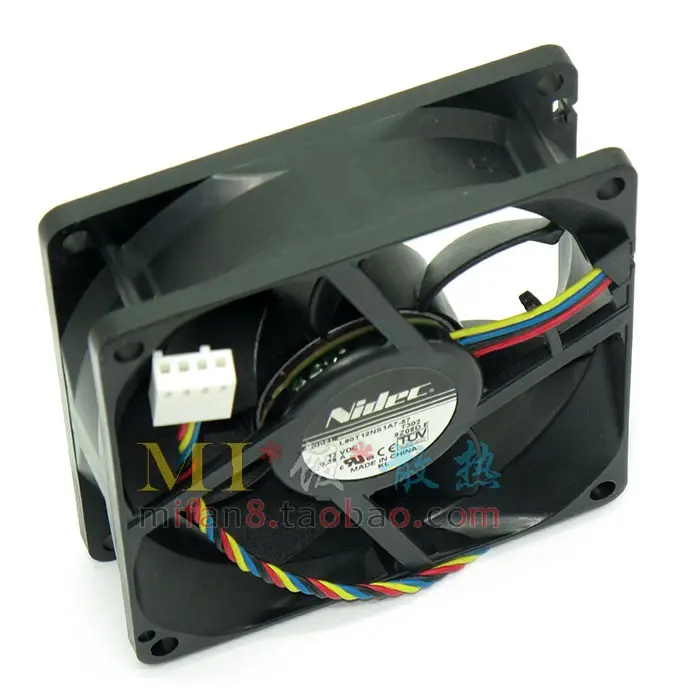 

New original NIDEC 8025 12V 0.38A L80T12NS1A7-57 80 * 80 * 25mm 4pin dual ball bearing chassis cooling fan connector