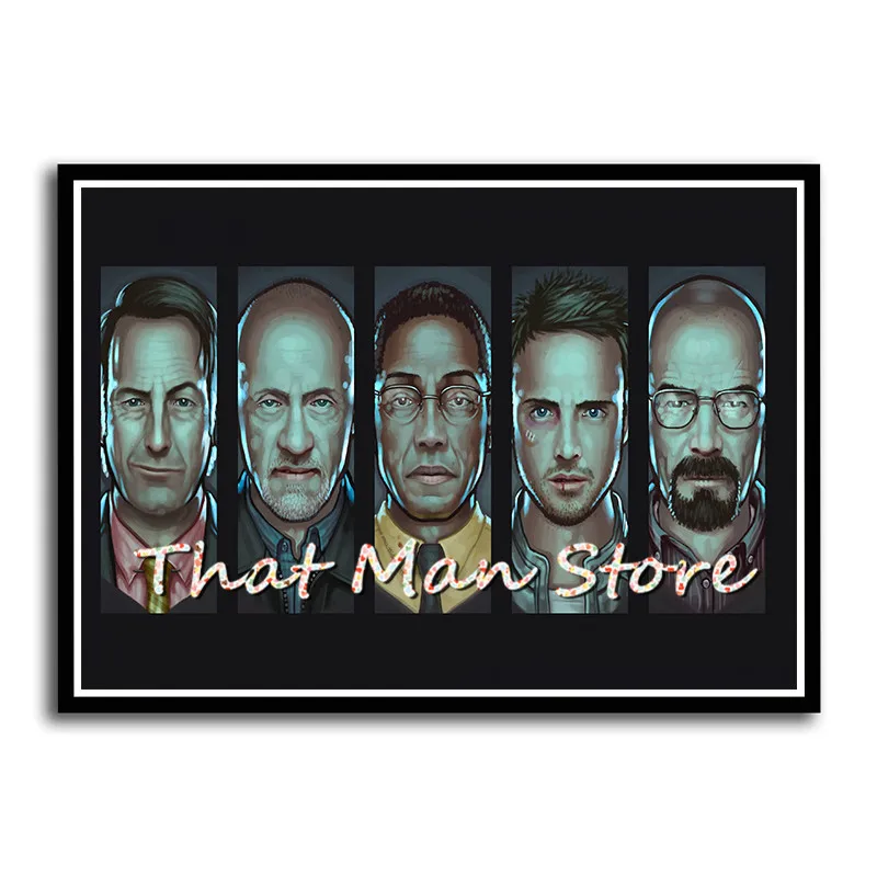 2 плаката во все тяжкие украшение для дома белая крафт-бумага рисунок с