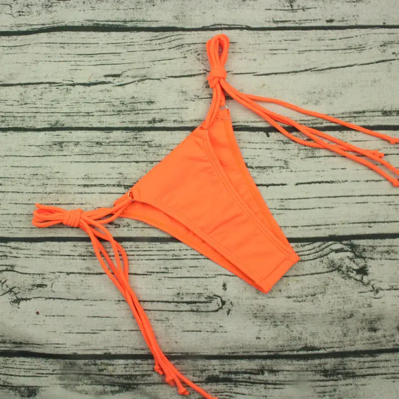 Orange PREETEE, Одноцветный женский купальник бикини, женские регулируемые трусики, купальник, трусики, нижнее белье, костюмы бикини - Цвет: Orange