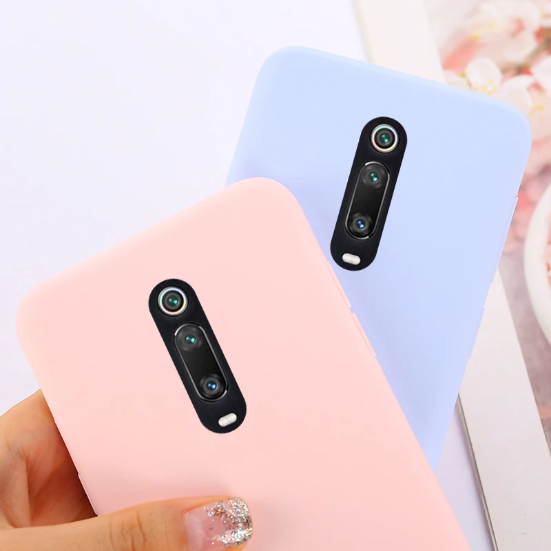 Solid Candy Color Silicone Case For Xiaomi CC9 E 9 8 Se Redmi K20 Note7 Pro Fundas Soft TPU Back Cover 7A 7 Coque |