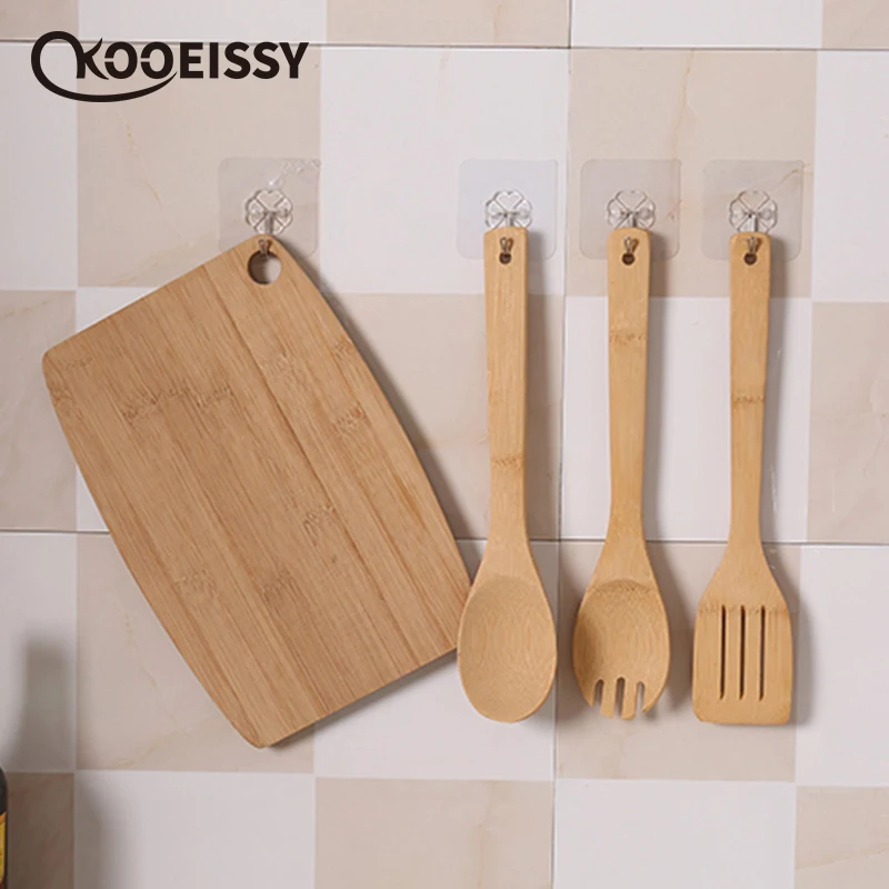 5 Pcs Strong Home Kitchen Hooks Transparent Suction Cup Sucker Wall Hanger For Bathroom Key Bag Hook |