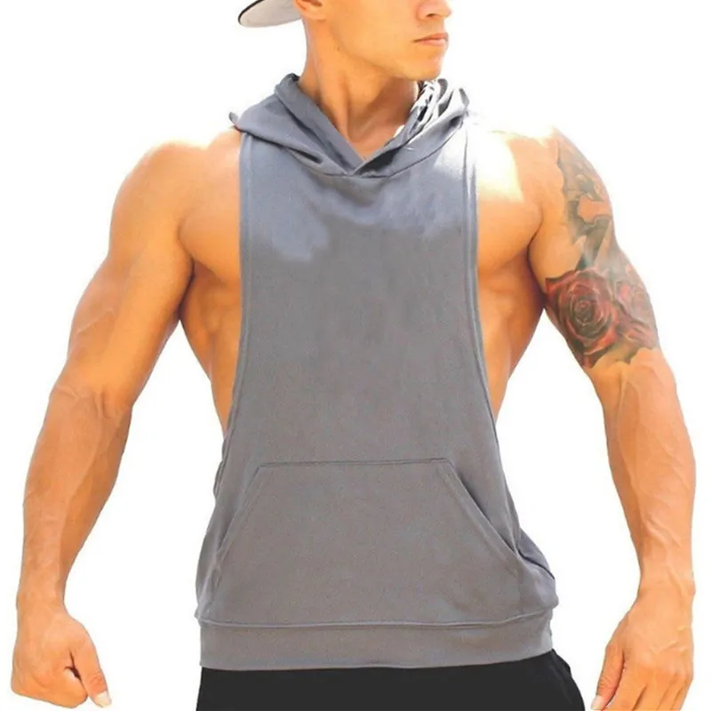 

2016 Fashion Mens Hoodie Singlets Mens Tank Tops Stringer Bodybuilding Fitness Men's Tank Tees Shirts Vest