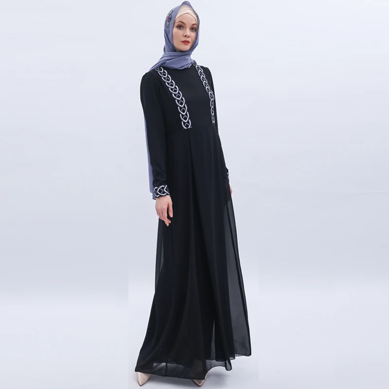 Мусульманское платье в турецком стиле женское кружевное с вышивкой Caftan большой