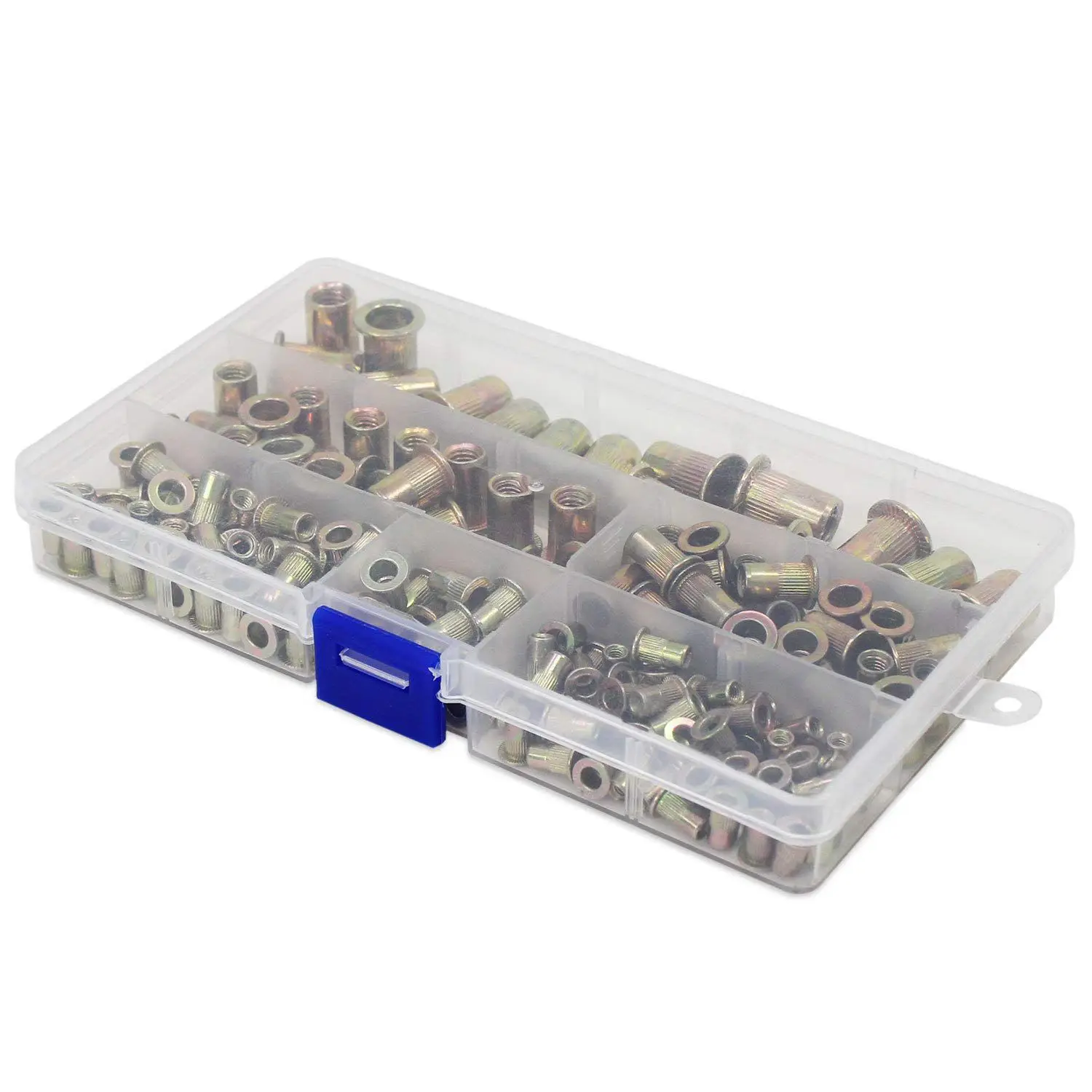 165PCS Plated Carbon Steel Rivet Nut M3 M4 M5 M6 M8 Flat Head Threaded Nutsert Cap Assortment Kits | Обустройство дома