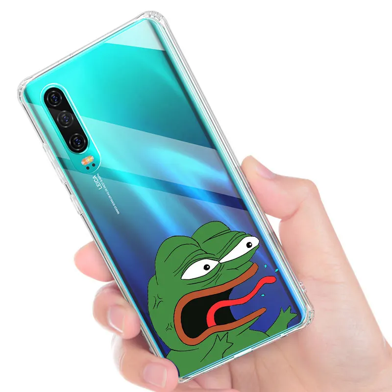 Pepe Memes грустная Лягушка Мягкий ТПУ чехол для телефона Huawei P8L P9 P20 P20L P30 Mate20 9 10 мягкий
