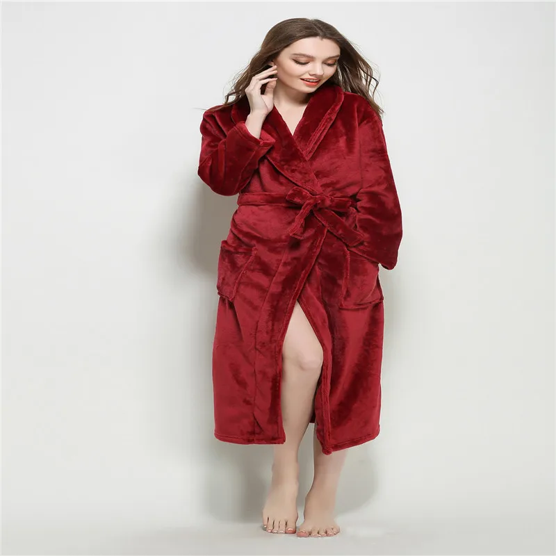 Winter spa XXS size lengthen couples for ladys coral fleece bathrobe Nightgown Pajamas | Женская одежда