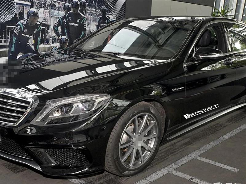 2 шт./лот Спортивная наклейка на дверь автомобиля кузов для Mercedes Benz AMG w117 cla45 w205 c63