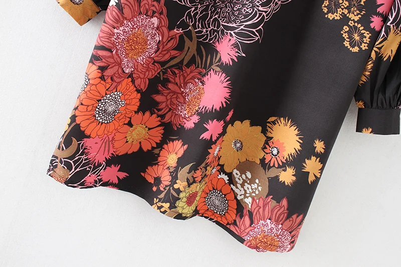 2018 Весна новое поступление Для женщин Винтаж Цветочный принт платье женский