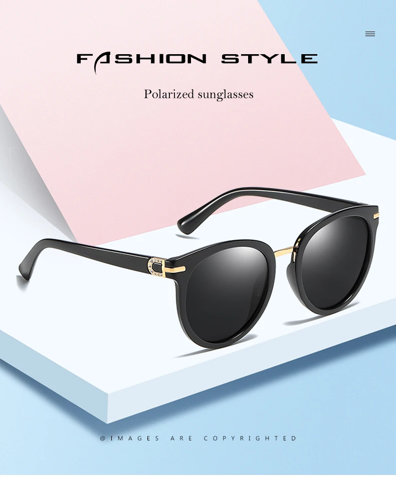 Ruosyling Sunglasses Women Female Polarized UV 400 TAC Lens Dark Round Shades Sun Glasses Ladies Girls Luxury Glasses Beach