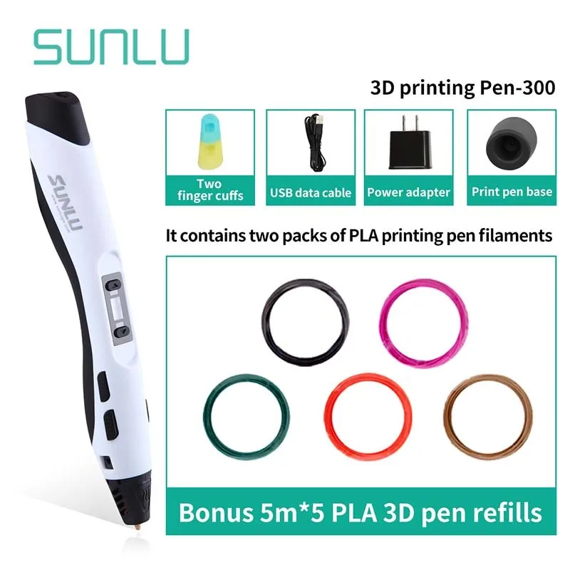 Набор ручек для 3d-печати SUNLU SL-300 детская 3d-ручка рисования с поддержкой