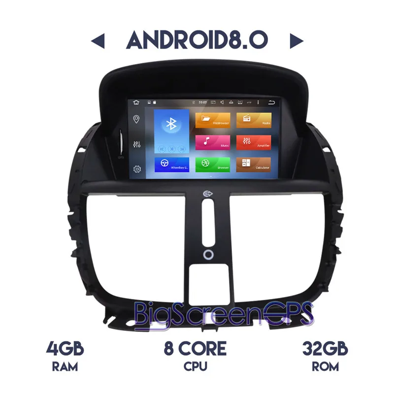 Android 9,0 4+ 64GB Автомобильный gps навигатор Автомобильный dvd-плеер для peugeot 207 2008- автостерео головное устройство радио мультимедиа встроенный DSP
