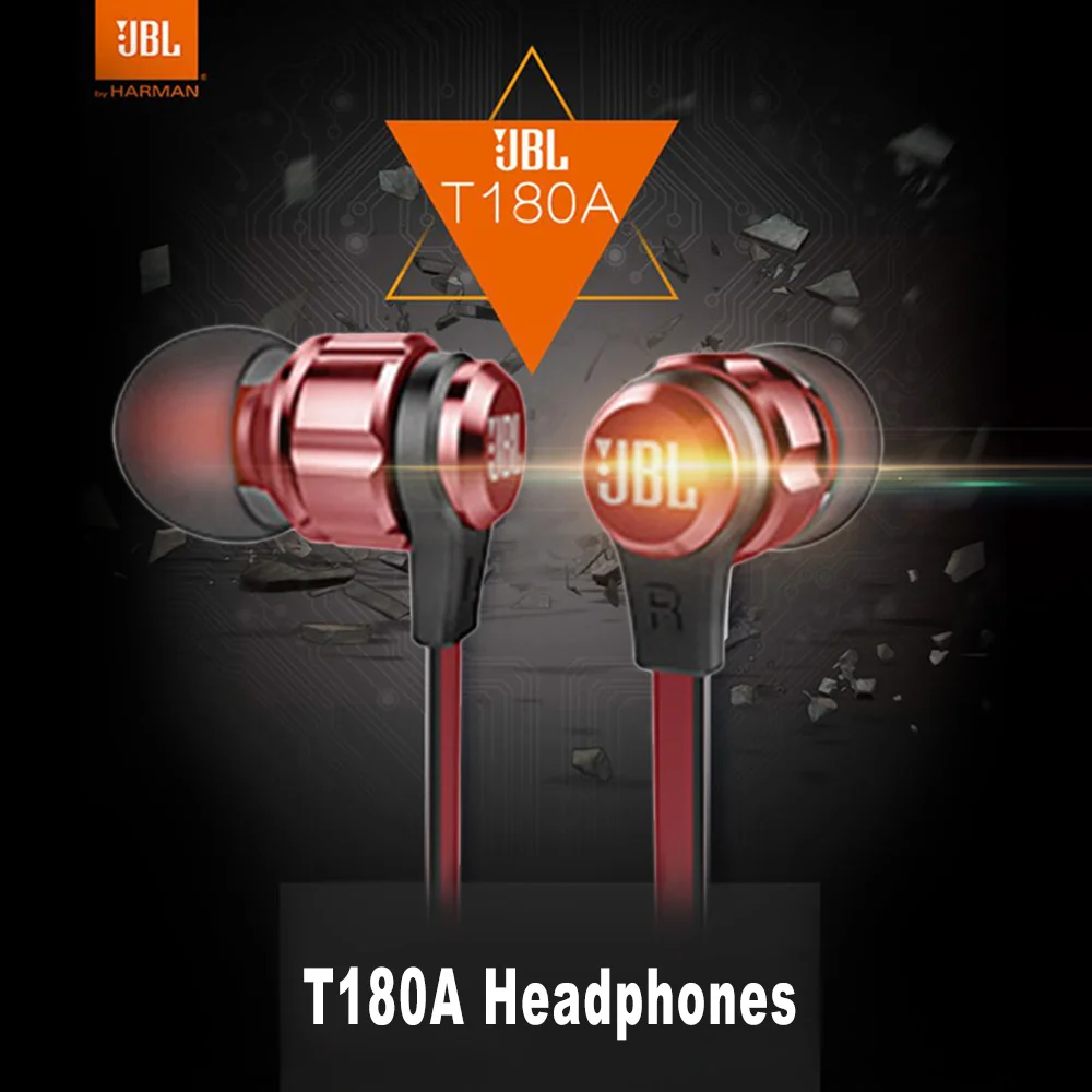 3,5 мм проводные наушники JBL T180A для прослушивания музыки наушники с линейным управлением JBL go стерео гарнитура с микрофоном fone de ouvido наушники JBL
