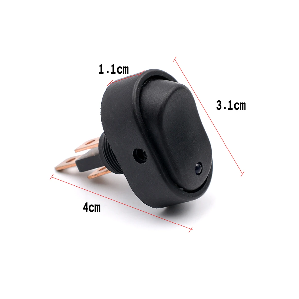5pcs 12V 30A 3-Pin On / Off Oval LED Reset Push Button Switch for Motorcycle Car Boat (Black) | Автомобили и мотоциклы