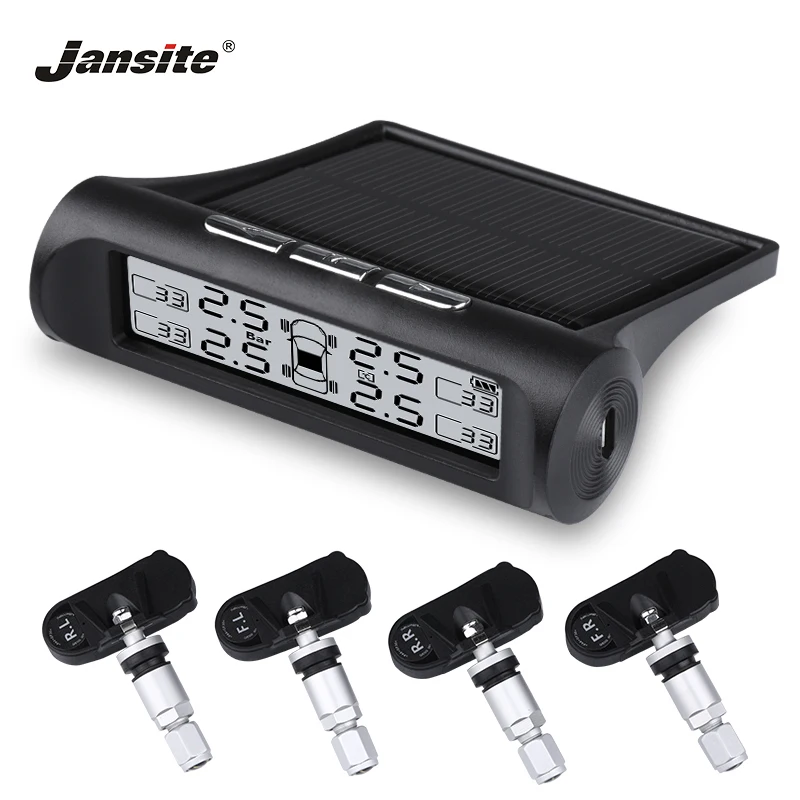Jansite универсальный автомобиль TPMS солнечной энергии шин давление сигнализации Монитор системы чернил