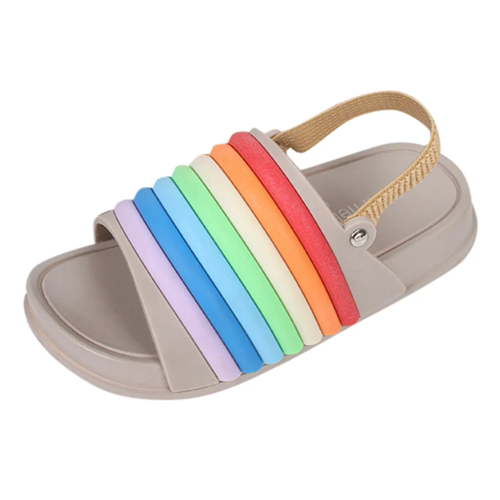 Новинка 2019 года для малышей маленьких детей мальчиков и девочек радужные тапочки