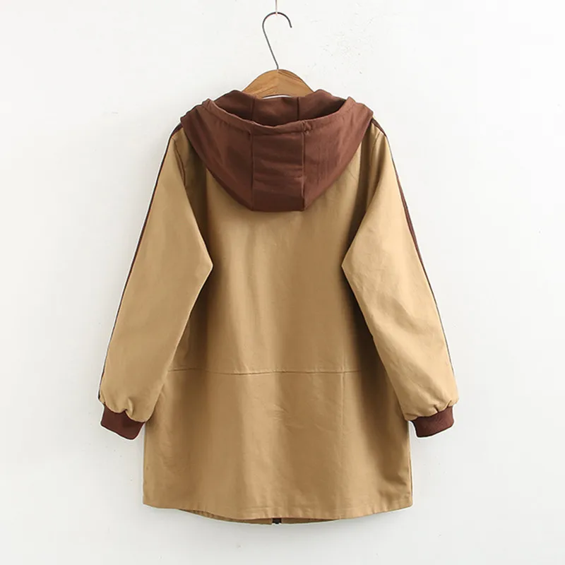 Тренч Женский свободный средней длины большого размера 4XL 2019|Женские плащи и