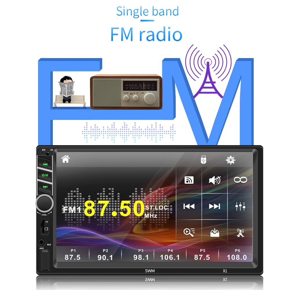 SWM 2 din 7 &quot автомобильное радио стерео Мультимедиа Кассетный плеер авторадио
