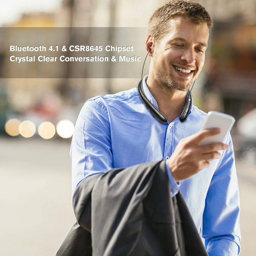 Bluenin V4.1 спортивные наушники aptX стерео наушники для спортзала CVC 6,0 шумоподавление Bluetooth наушники вибрирующие оповещения Встроенный микрофон