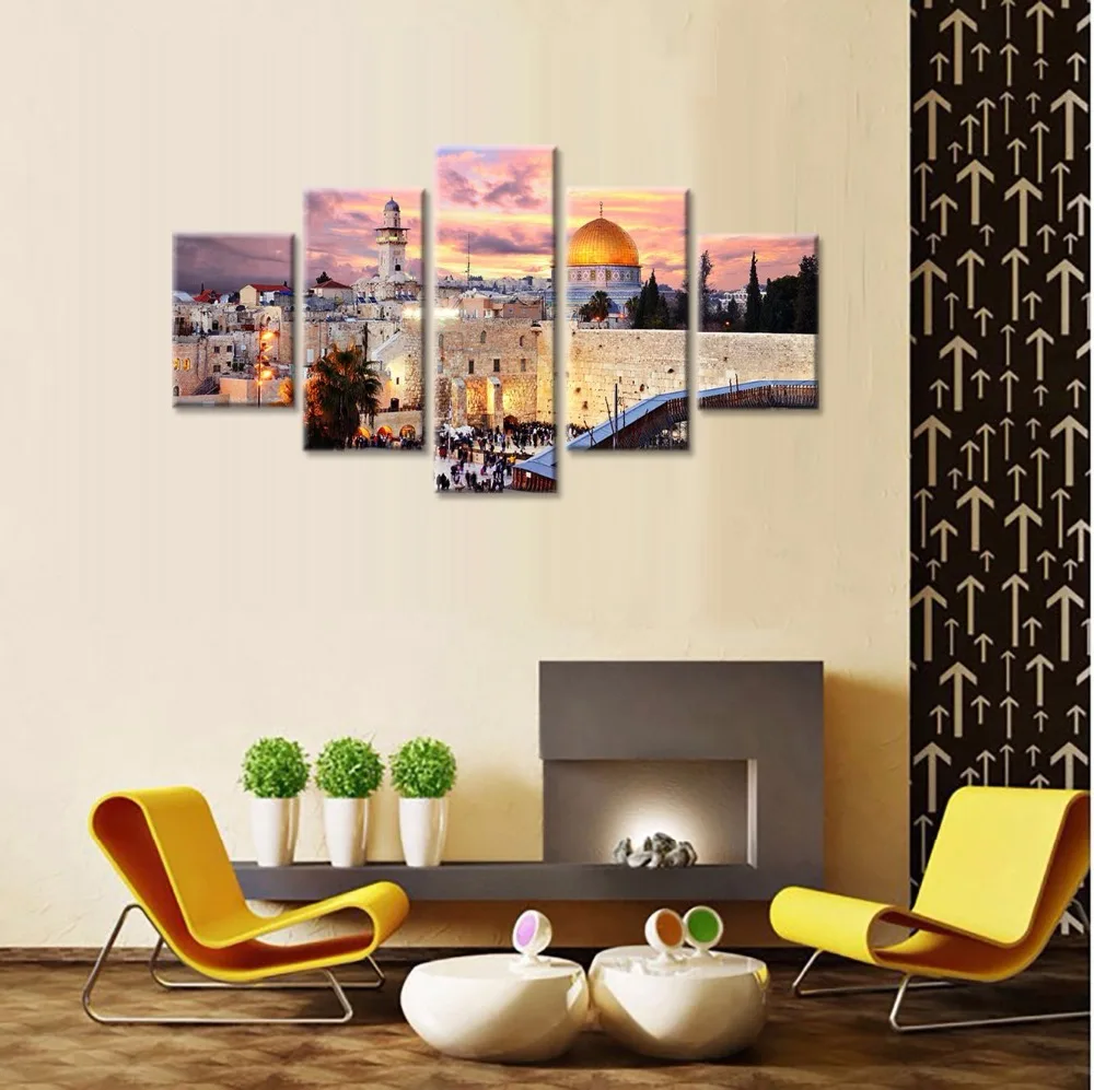 5 панелей абстрактная настенная живопись растягивается и готов повесить в рамке