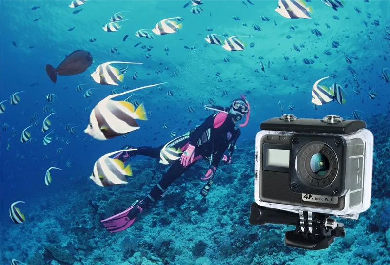 Водонепроницаемый 4 K 30FPS 16MP сенсорный экран Wifi камера Ultra HD 30 m подводная цифровая видеокамера Удаленная Спортивная камера на шлем