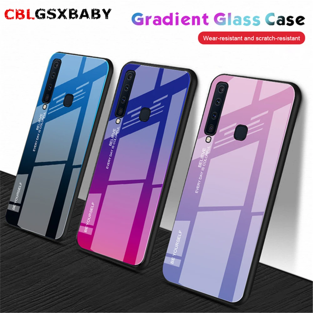 CBL чехол из закаленного стекла для Samsung Galaxy S20 Plus S10 S8 S9 A7 A6 A8 J4 J6 J8 Note 10 9 Aurora цветной |