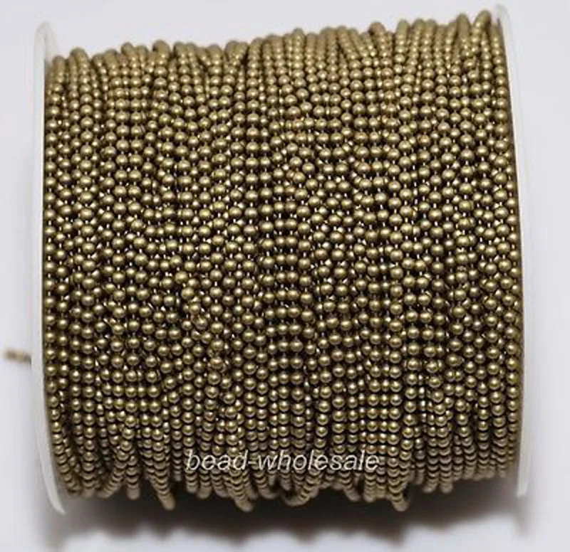 100m/lot Gold Metal Ball round Chain for Necklace and Bracelet Finding 2.5x2.5mm (lead free nickel free) | Украшения и аксессуары